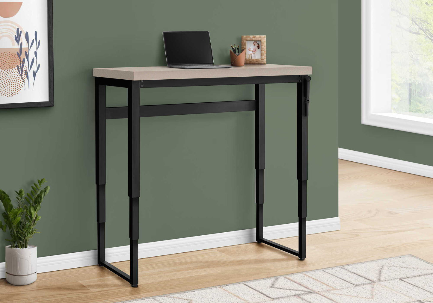 Computer Desk, Home Office, Standing, Adjustable, Laptop, Contemporary & Modern - Taupe