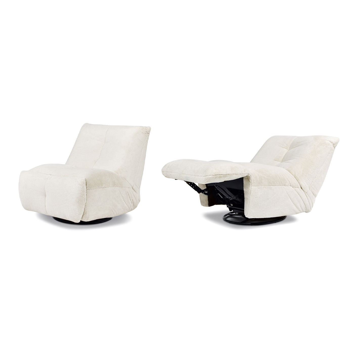 Rearden - Swivel Glider Manual Recliner Gaming Lounge Chair - Pearl White