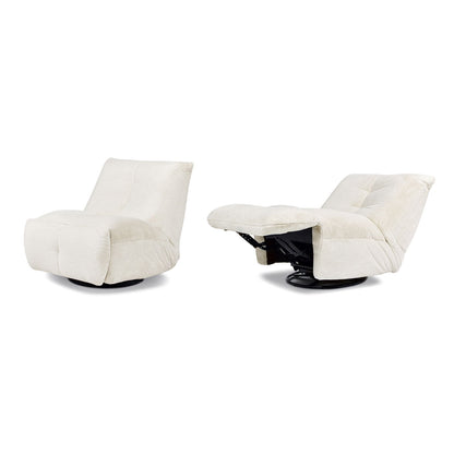 Rearden - Swivel Glider Manual Recliner Gaming Lounge Chair - Pearl White