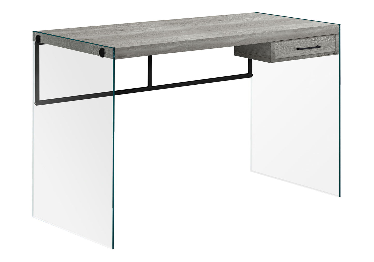 Computer Desk For Home Office, Storage Drawers, Modern - Gray