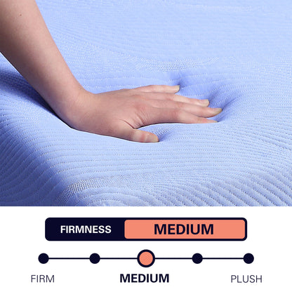 Refresh - 12" King Size Hybrid Cooling Fast Responding Latex Foam And Coil Mattress - Blue