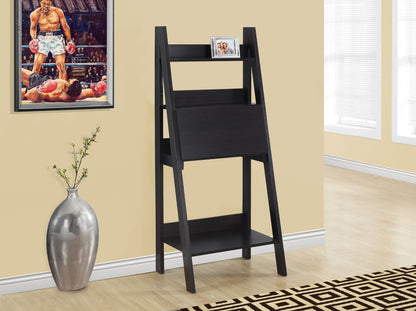 Computer Desk For Home Office, Laptop, Leaning, Storage Shelves, Contemporary & Modern - Espresso