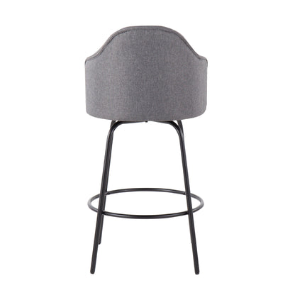 Ahoy - Contemporary Fixed Height Counter Stool (Set of 2) - Black / Gray
