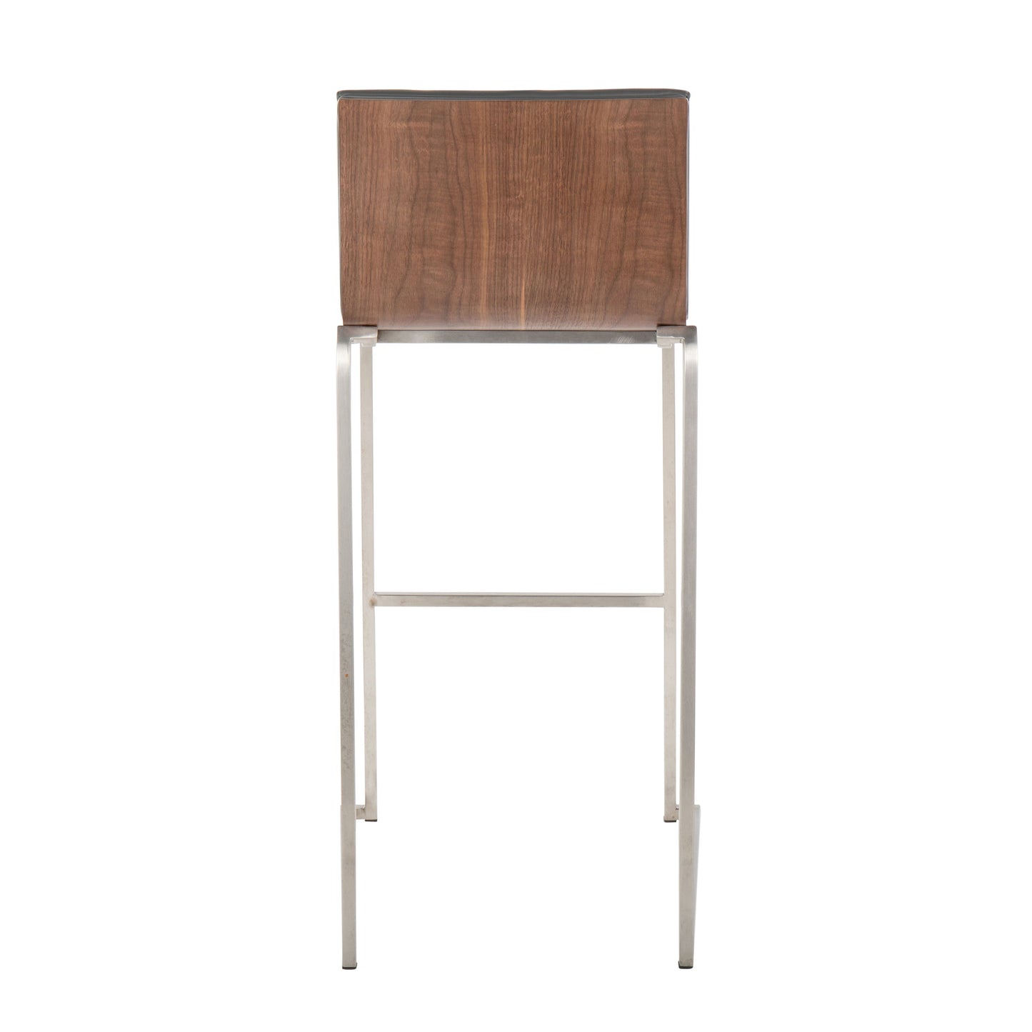 Mason Mara - Contemporary Fixed Height Barstool (Set of 2) - Walnut / Gray