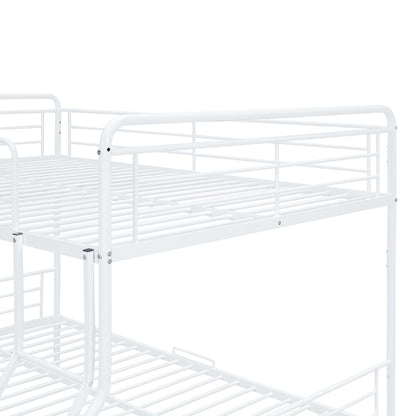 Full Long Over Queen Bunk Bed With 2 Drawers - White