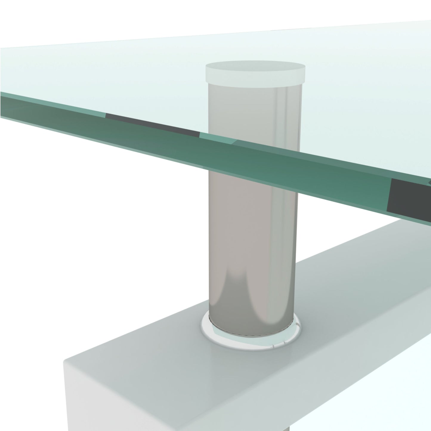 Clear Coffee Table, Modern Side Center Tables - White