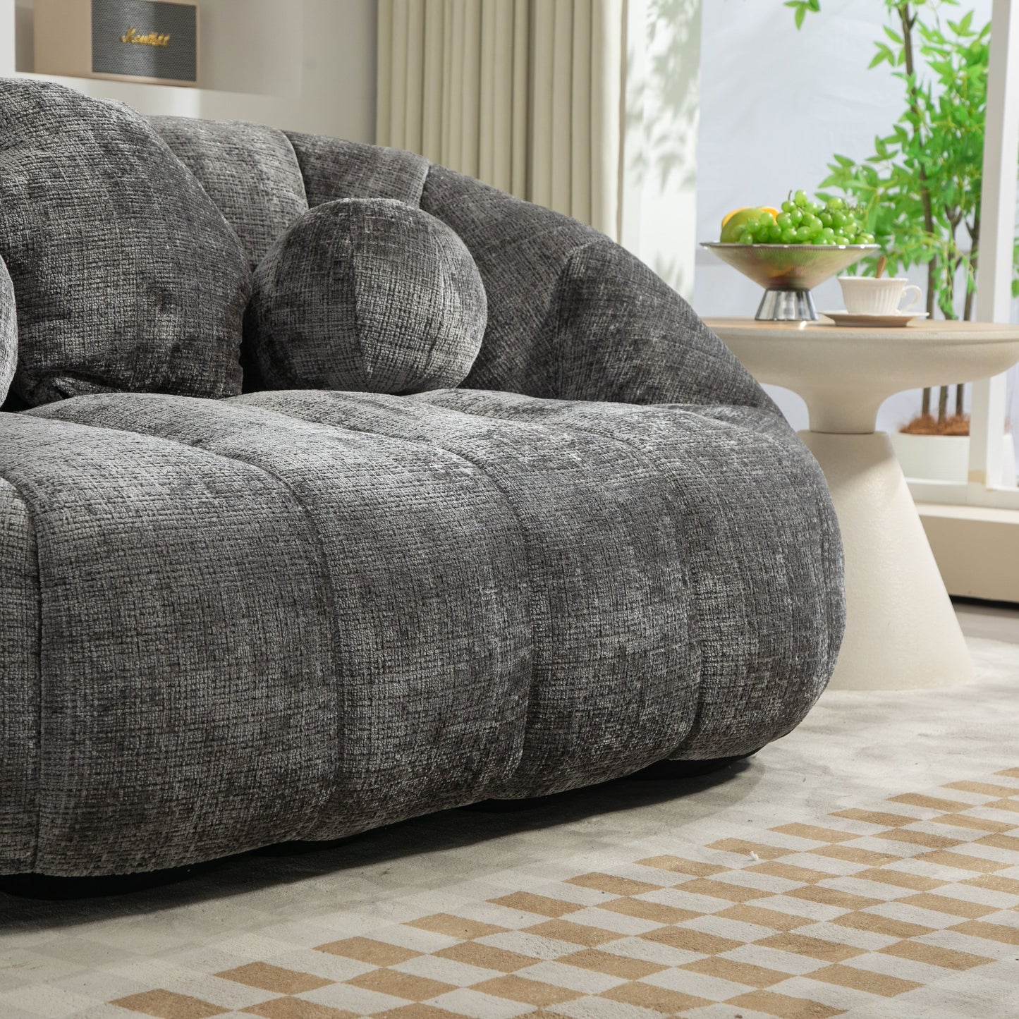 Durable Comfort High Back Bean Bag Sofa Lounger For Adults And Kids - Gray