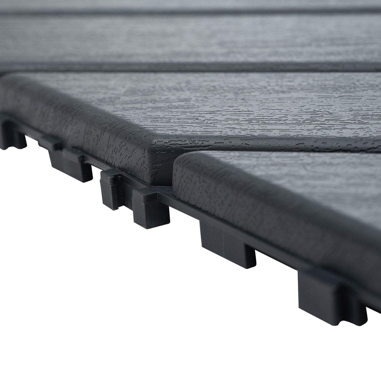 Durable Plastic Interlocking Deck Tiles, 44 Pack, Waterproof Outdoor And Indoor Use, 12" X 12" - Dark Gray