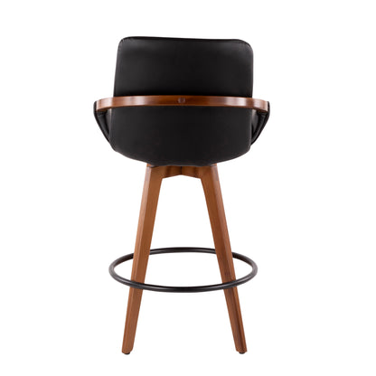 Cosmo - Mid-Century Counter Stool - Walnut / Black