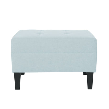 Classic Ottoman With Cushioned Top - Blue