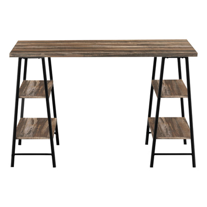 Computer Desk For Home Office, Laptop, Storage Shelves, Contemporary & Modern - Brown