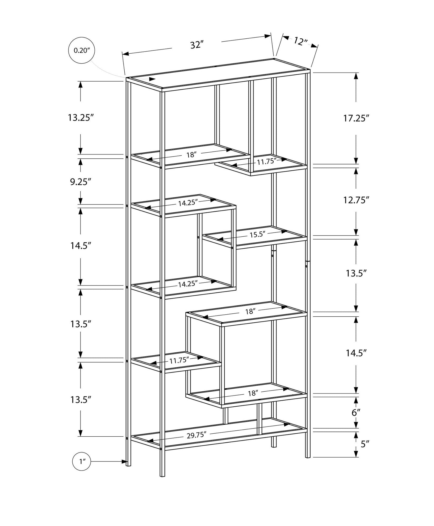 Bookshelf, Bookcase, Etagere, For Office, Contemporary & Modern - White