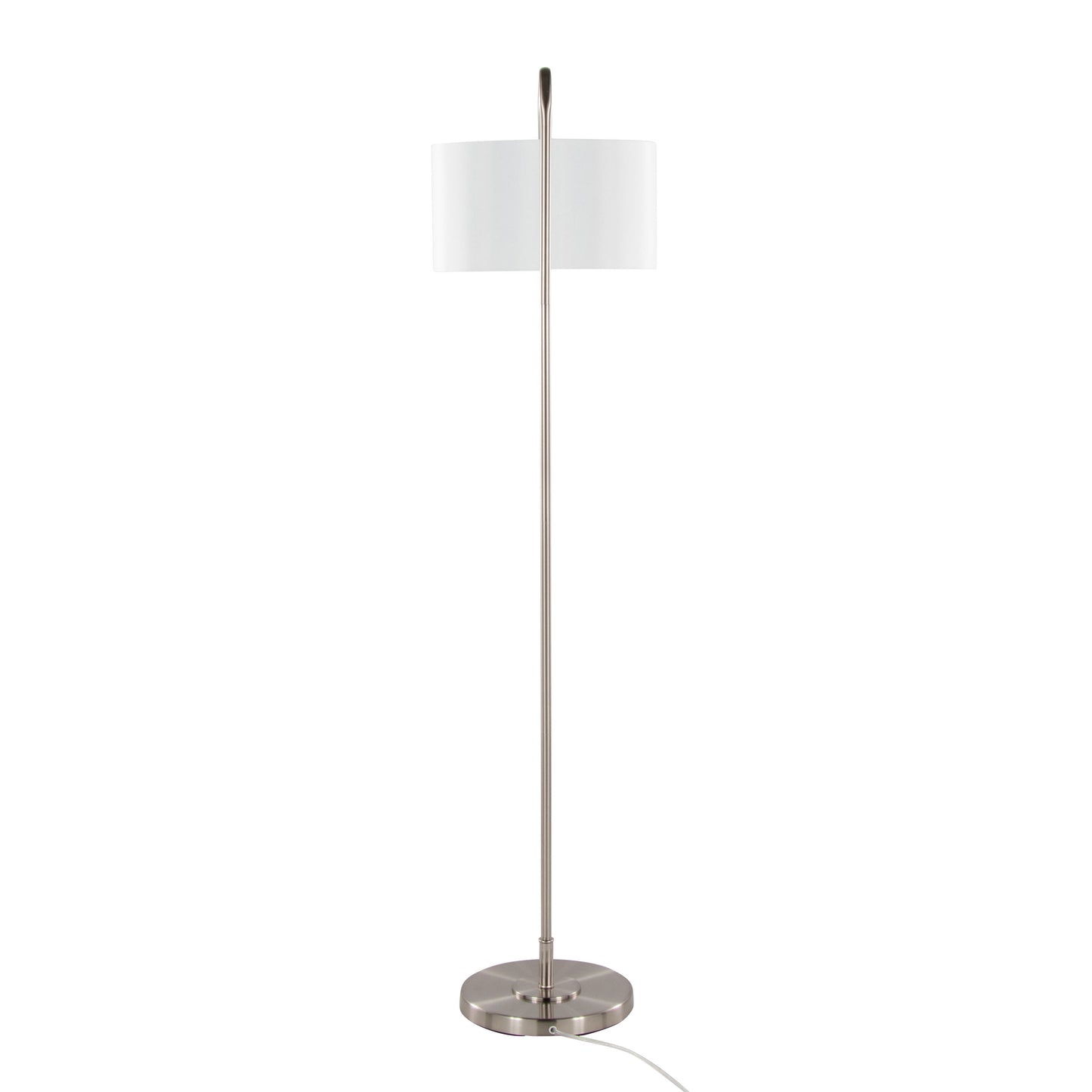 Puck - Contemporary Floor Lamp - Nickel / White