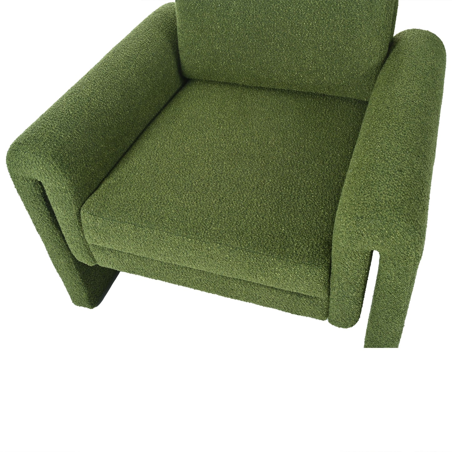 Modern Boucle Upholstered Accent Chair Sturdy Support & Luxurious Comfort Solid, Manufactured Wood - Green