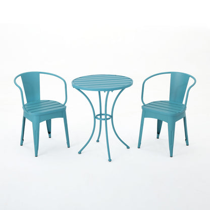 Yearn - 3 Piece Bistro Set With Table And 2 Chairs - Blue