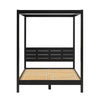 Queen Canopy Bed Frame Modern Minimalist Boho - Black