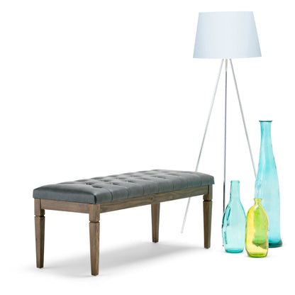 Waverly - Tufted Ottoman Bench - Slate Gray
