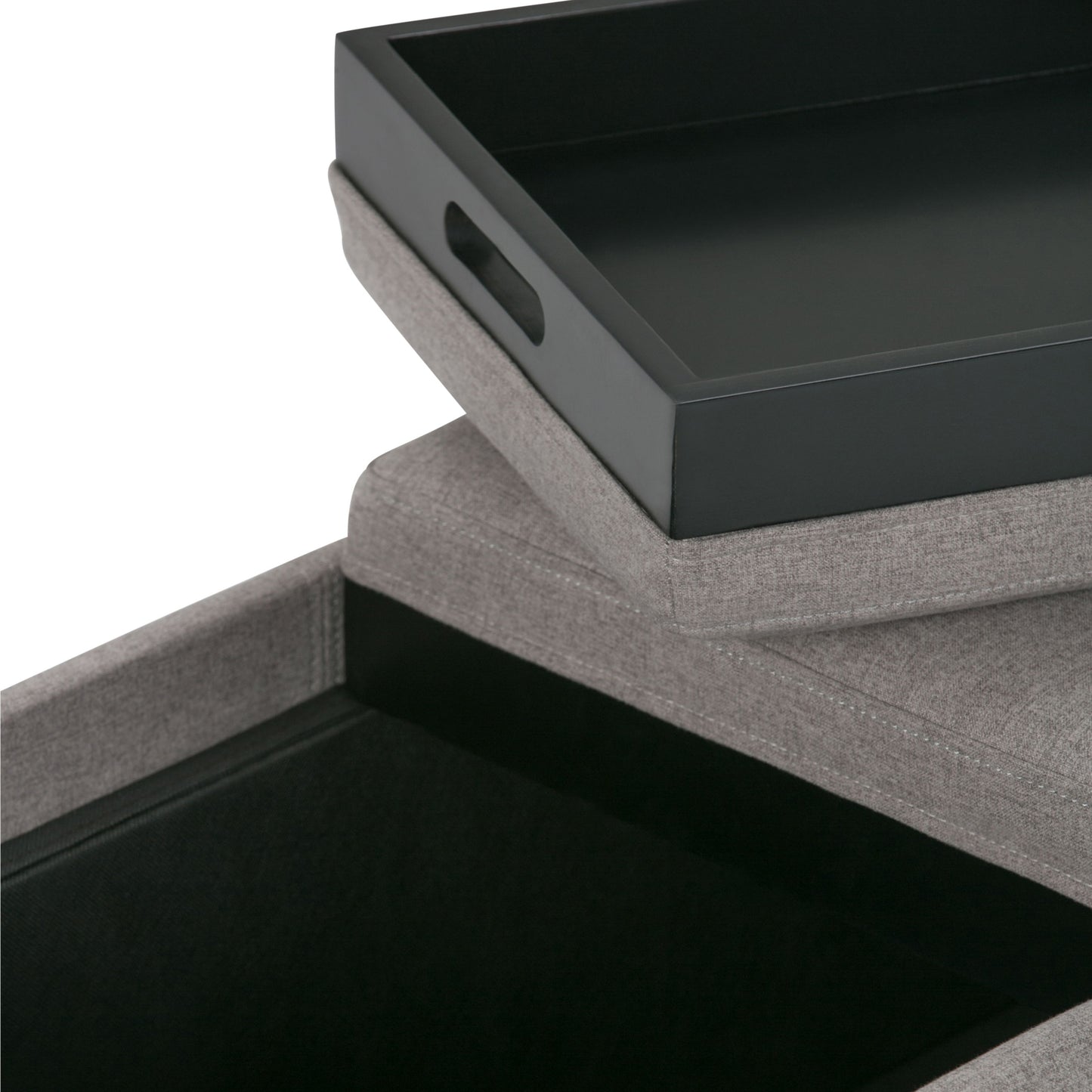 Avalon - Storage Ottoman - Cloud Gray