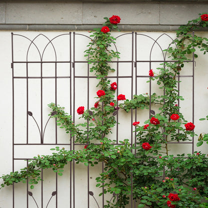 2 Pack Metal Garden Trellis Rustproof Trellis For Climbing Plants Outdoor Flower Support - Brown