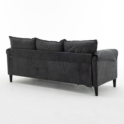 Convertible Combination Sofa, Sofa L Shaped, Sofa With Footstools With Storage Sofa For Living Room, Living Room 3 Seater Combination Sofa - Gray