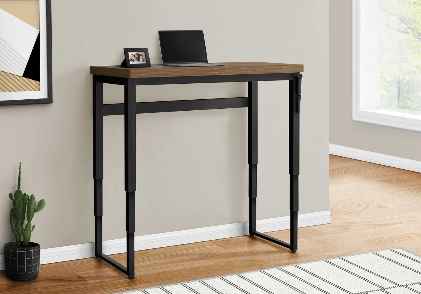 Computer Desk, Home Office, Standing, Adjustable, Laptop, Contemporary & Modern - Walnut
