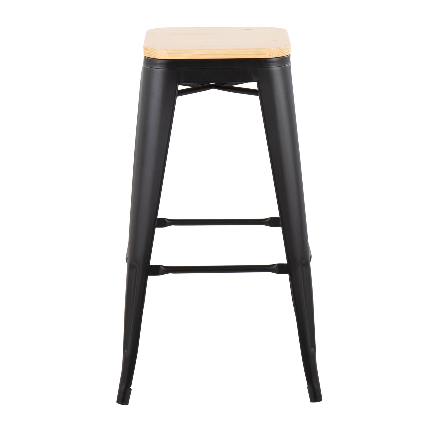 Oregon - Contemporary Barstool (Set of 2) - Black / Natural