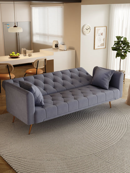 Convertible Double Folding Living Room Sofa Bed - Gray