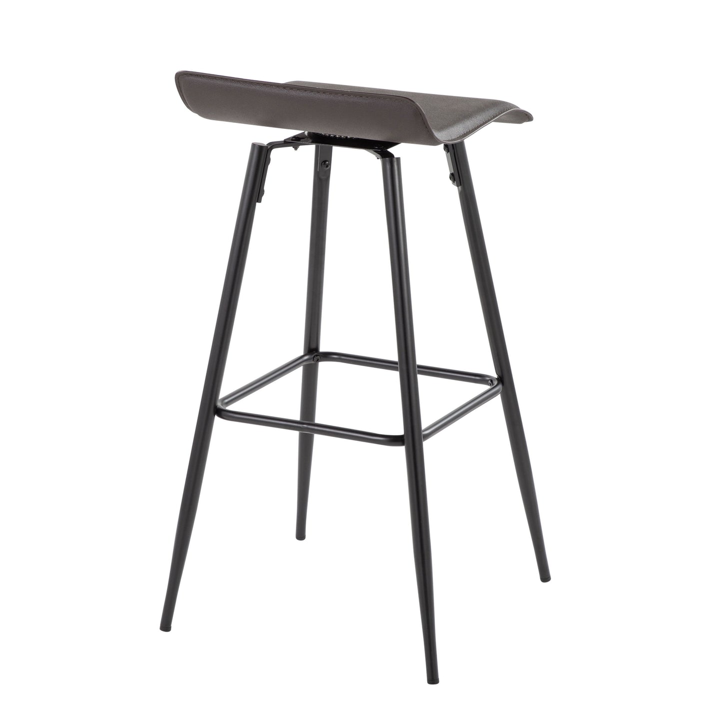 Ale - Contemporary Fixed Height Bar Stool (Set of 2) - Black / Espresso