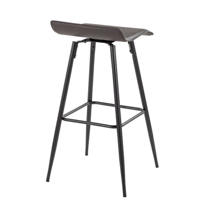 Ale - Contemporary Fixed Height Bar Stool (Set of 2) - Black / Espresso