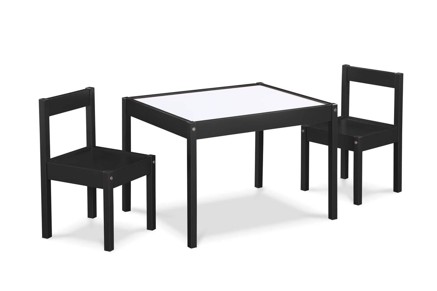 Gibson - 3-Piece Dry Erase Kids Table & Two Chair Set - Black