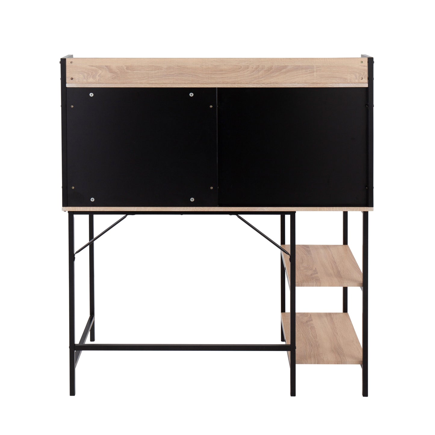 Geo - Shelf Contemporary Desk - Black / Natural