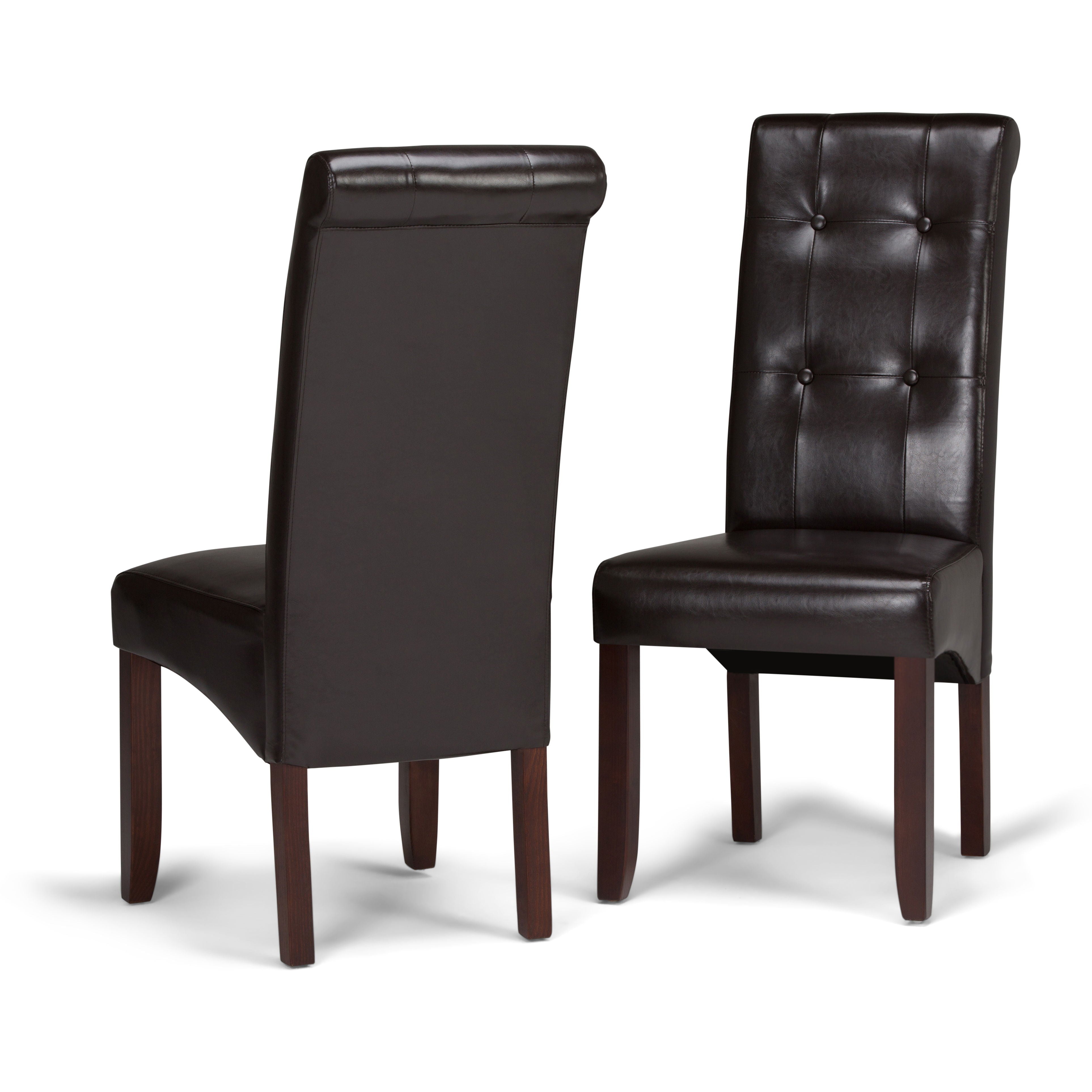 Cosmopolitan - Deluxe Tufted Parson Chair (Set of 2) - Tanners Brown