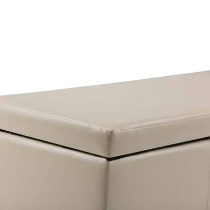 Avalon - Storage Ottoman Bench - Satin Cream