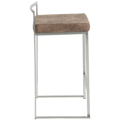 Fuji - Contemporary Stackable Counter Stool (Set of 2) - Brown