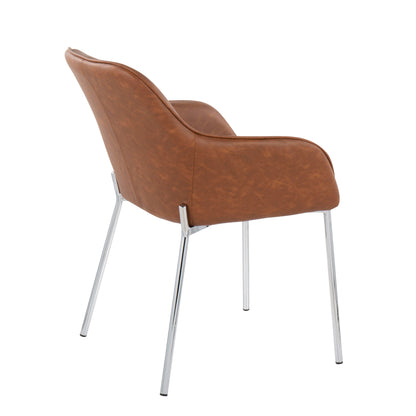 Daniella - Contemporary Dining Chair (Set of 2) - Chrome / Camel