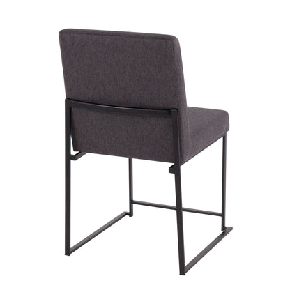 Fuji - Contemporary High Back Dining Chair (Set of 2) - Black / Charcoal