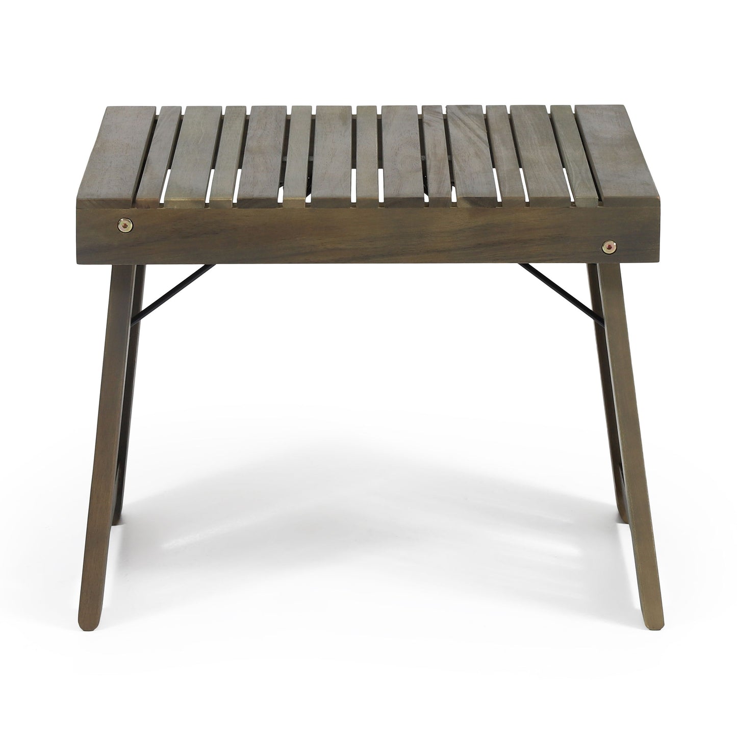 Temptation - Outdoor Foldable Side Table With Slat Design - Gray