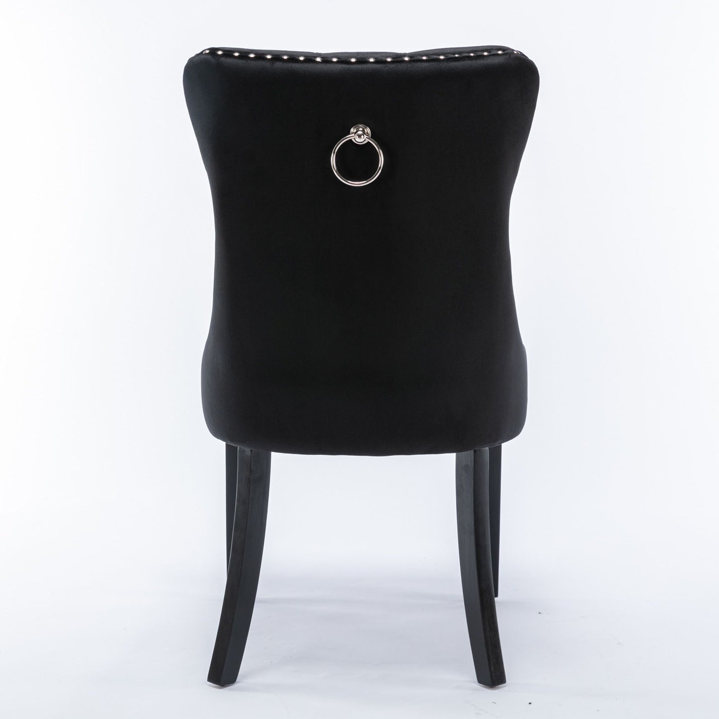 Nikki - Modern, High-End Tufted Solid Wood Contemporary Velvet Upholstered Dining Chair With Wood Legs Nailhead Trim (Set of 2) - Black