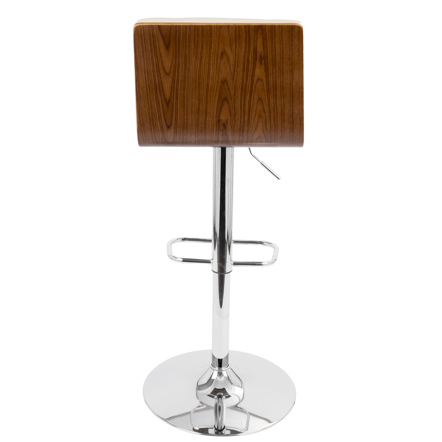 Vasari - Mid-Century Modern Adjustable Barstool With Swivel - Walnut / Cream