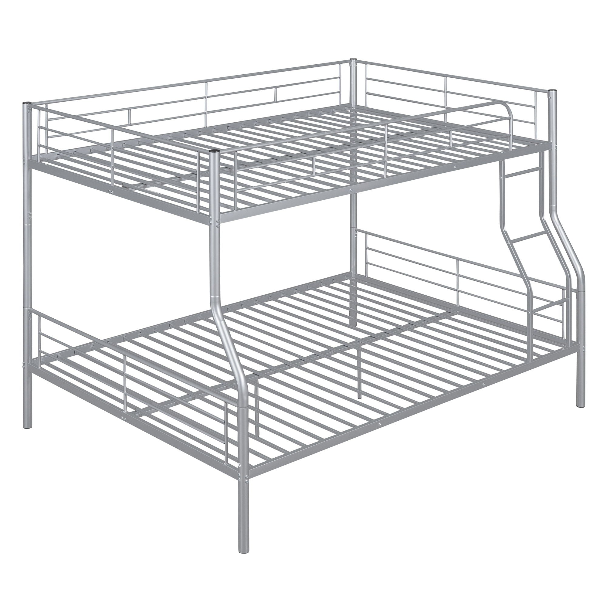 Full Long Over Queen Metal Bunk Bed - Sliver