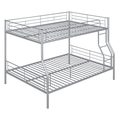 Full Long Over Queen Metal Bunk Bed - Sliver