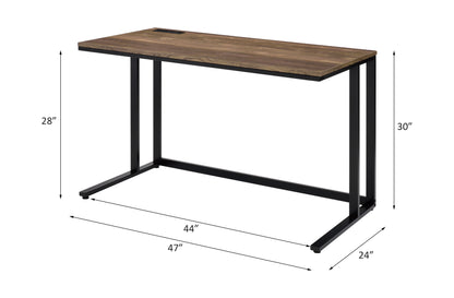 Tyrese - Writing Desk With USB - Walnut / Black