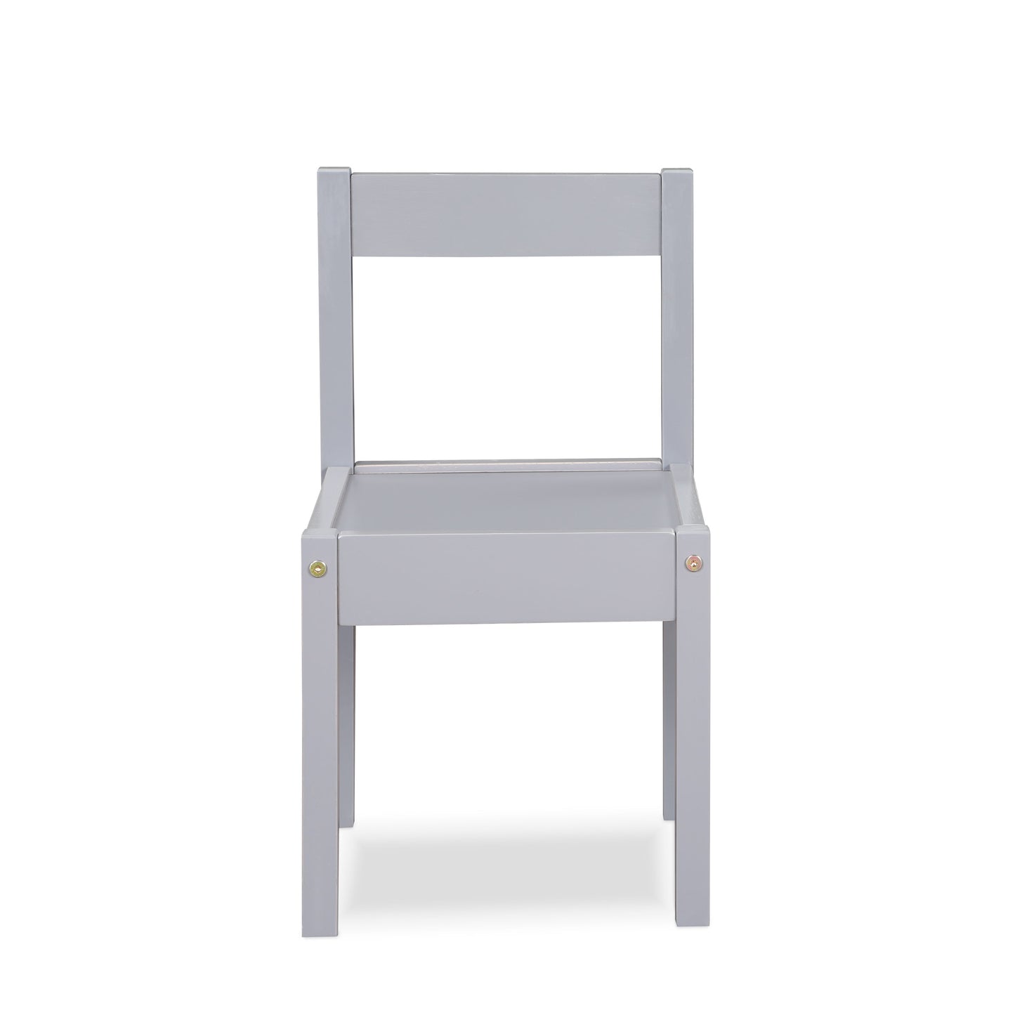 Della - 3-Piece Solid Wood Kids Table & Two Chair Set - Gray