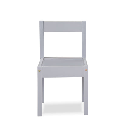 Della - 3-Piece Solid Wood Kids Table & Two Chair Set - Gray