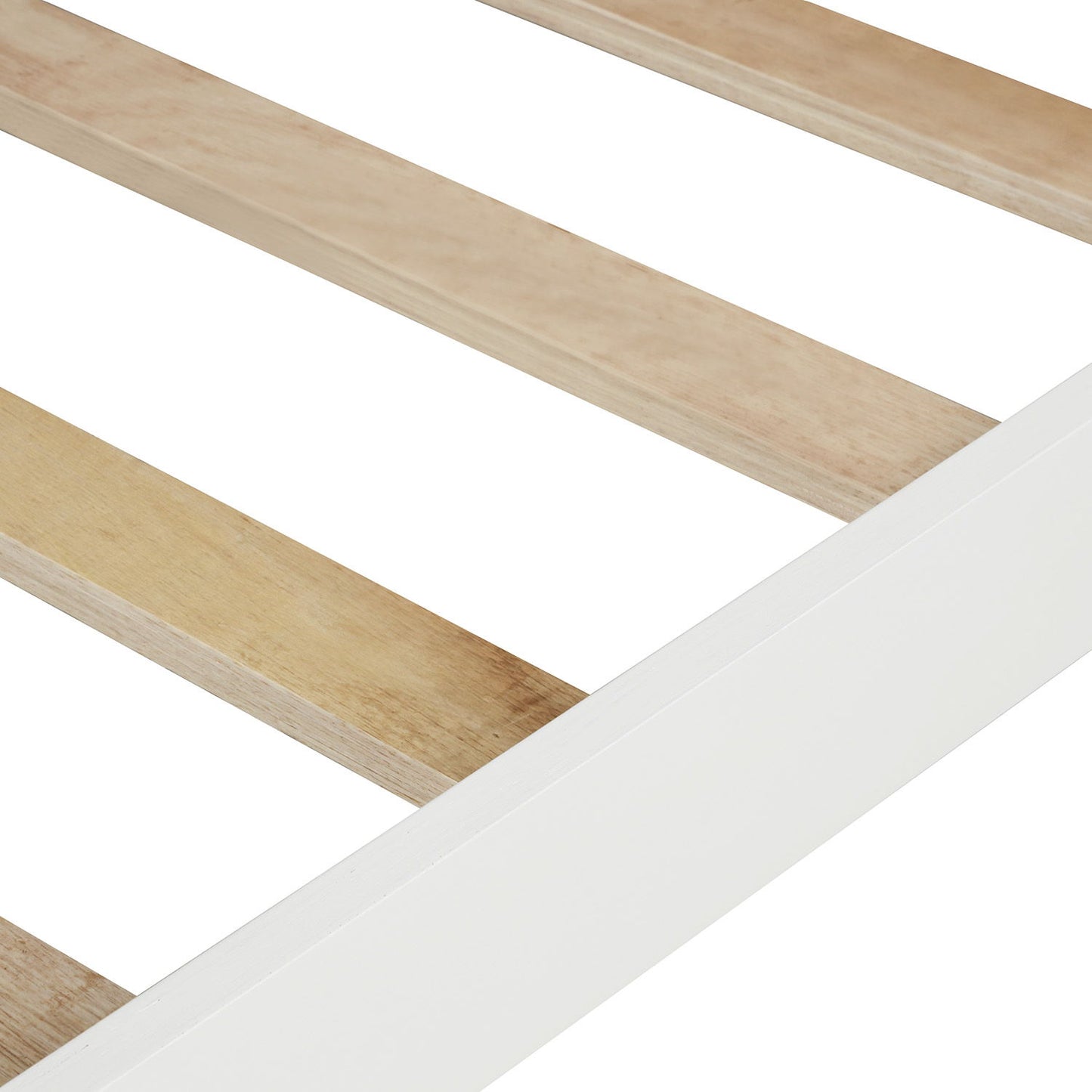 Twin Platform Bed With Slat Support And Headboard And Footboard - White