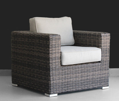 Comfort - Ready Patio Chair With Cushions Ideal For Outdoor Relaxation - Espresso / Gray