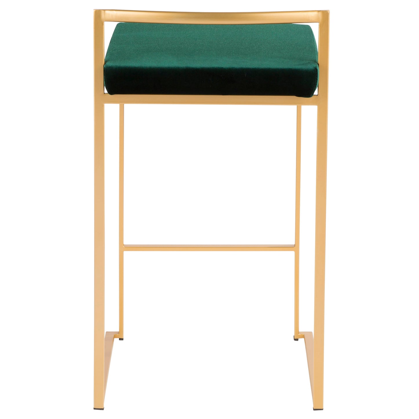 Fuji - Contemporary / Glam Stackable Counter Stool (Set of 2) - Gold / Green