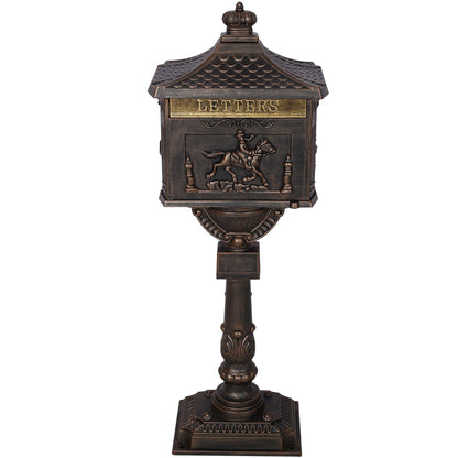 Cast Aluminum Mail Box, Postal Box, Mailbox - Bronze