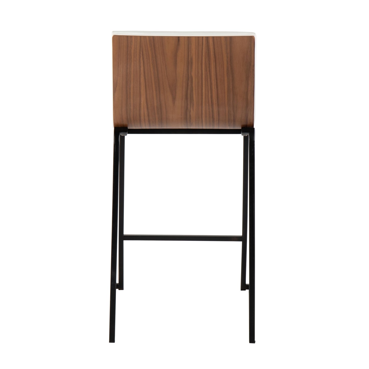 Mason Mara - Contemporary Fixed Height Counter Stool (Set of 2) - Black / Walnut / White
