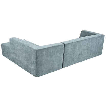 Modular Combination Living Room Sofa Set, Modern Minimalist Sofa, Living Room Upholstered Sofa Bed, Bedroom, 2 Pieces Computer Free Combination, L - Shaped - Light Gray
